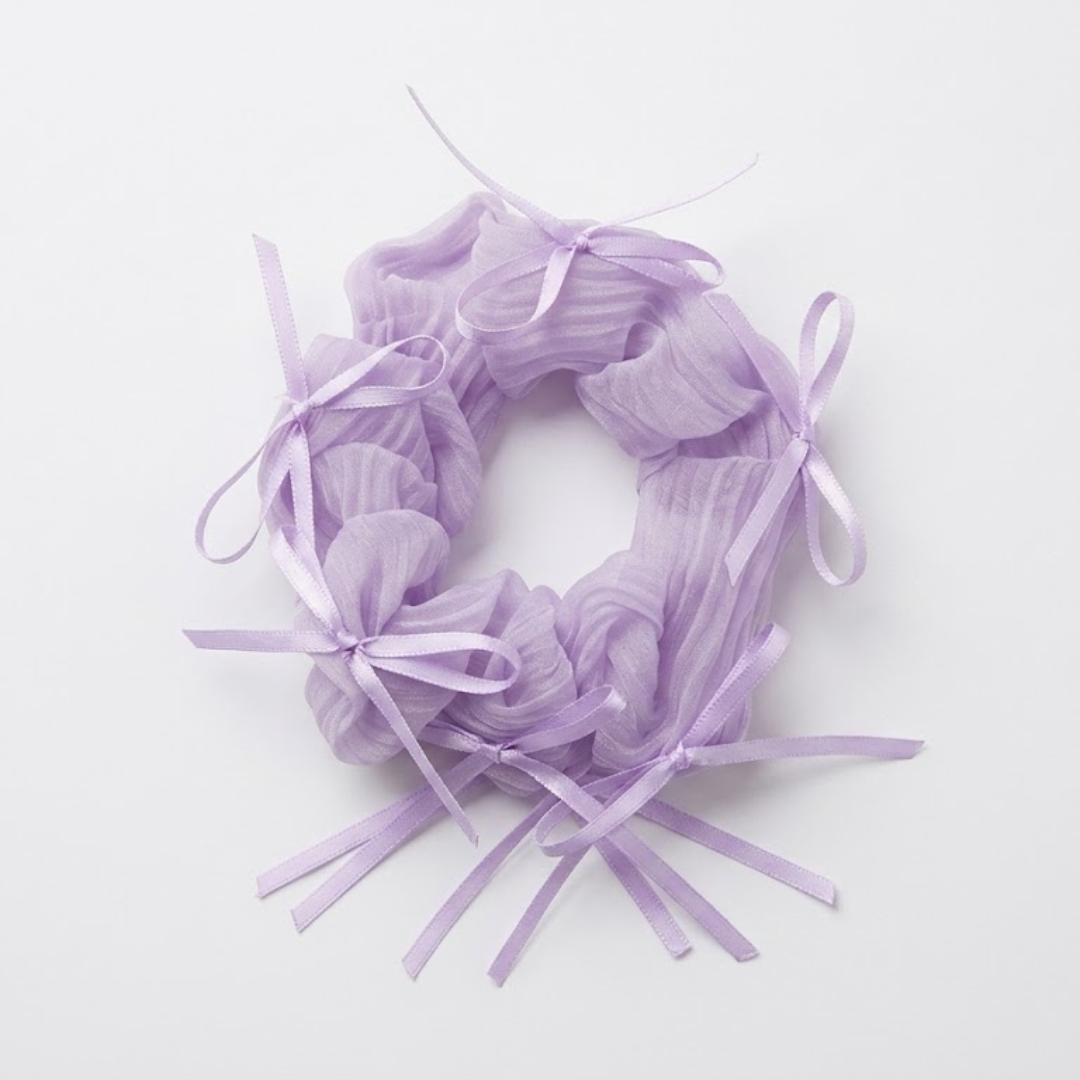 Lilac Ballet Ribbon Scrunchie Hair Accessories