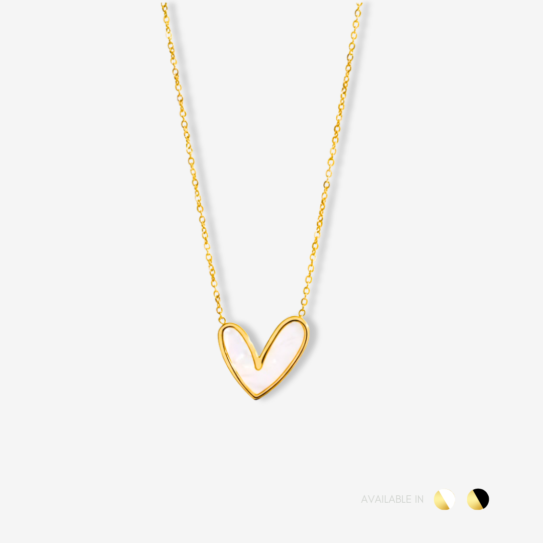 Love Muse Gold White Titanium Necklace
