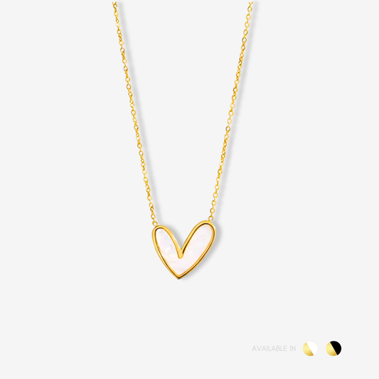 Love Muse Gold White Titanium Necklace