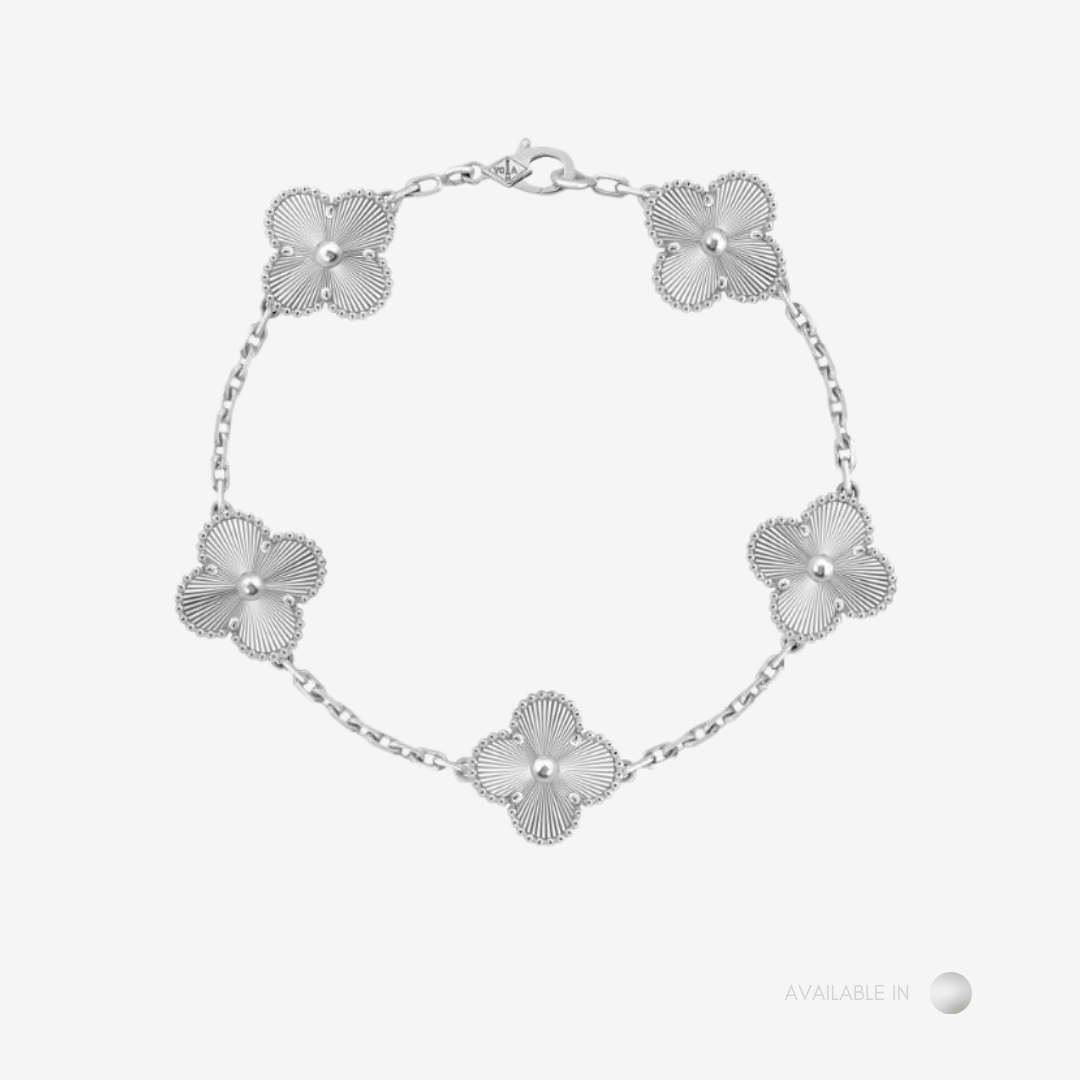Lunaria Clover Silver Titanium Bracelet
