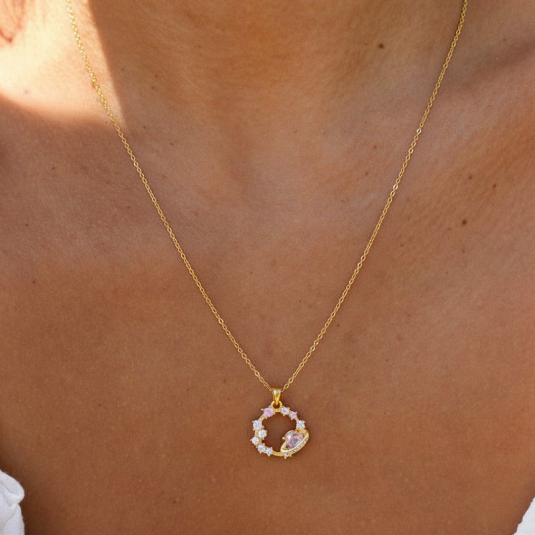 Lunar Orbit Gold Titanium Necklace