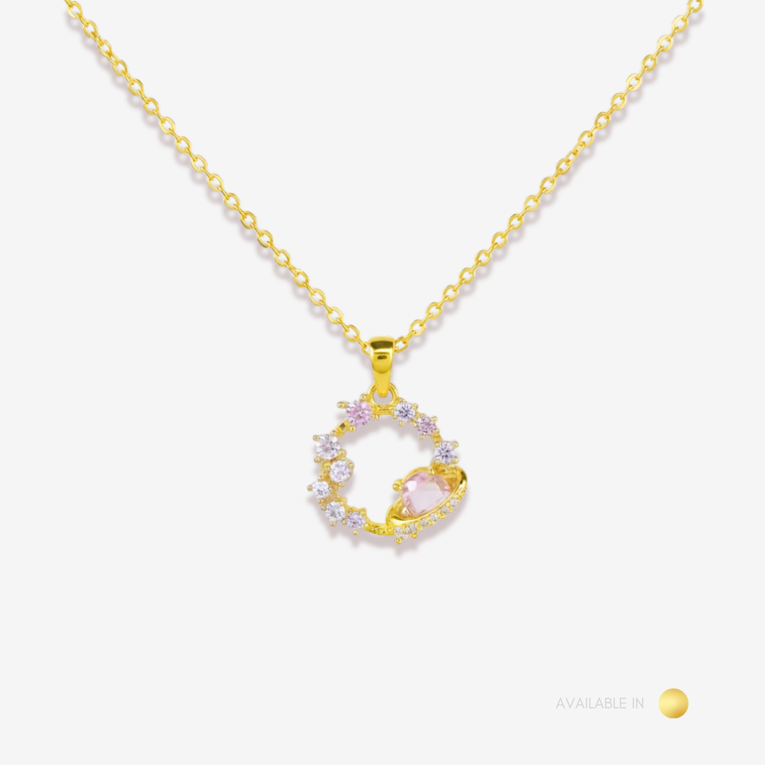 Lunar Orbit Gold Titanium Necklace
