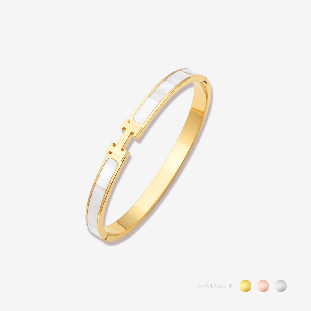 Luna H Gold Titanium Bangle