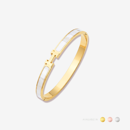 Luna H Gold Titanium Bangle