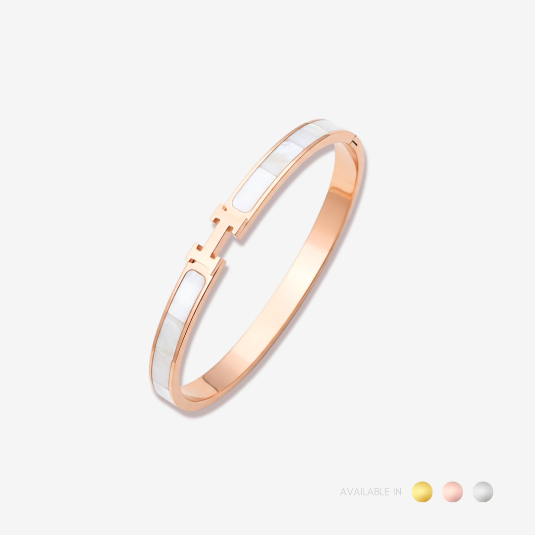 Luna H Gold Titanium Bangle