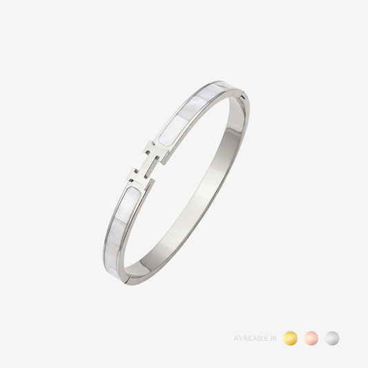 Luna H Silver Titanium Bangle