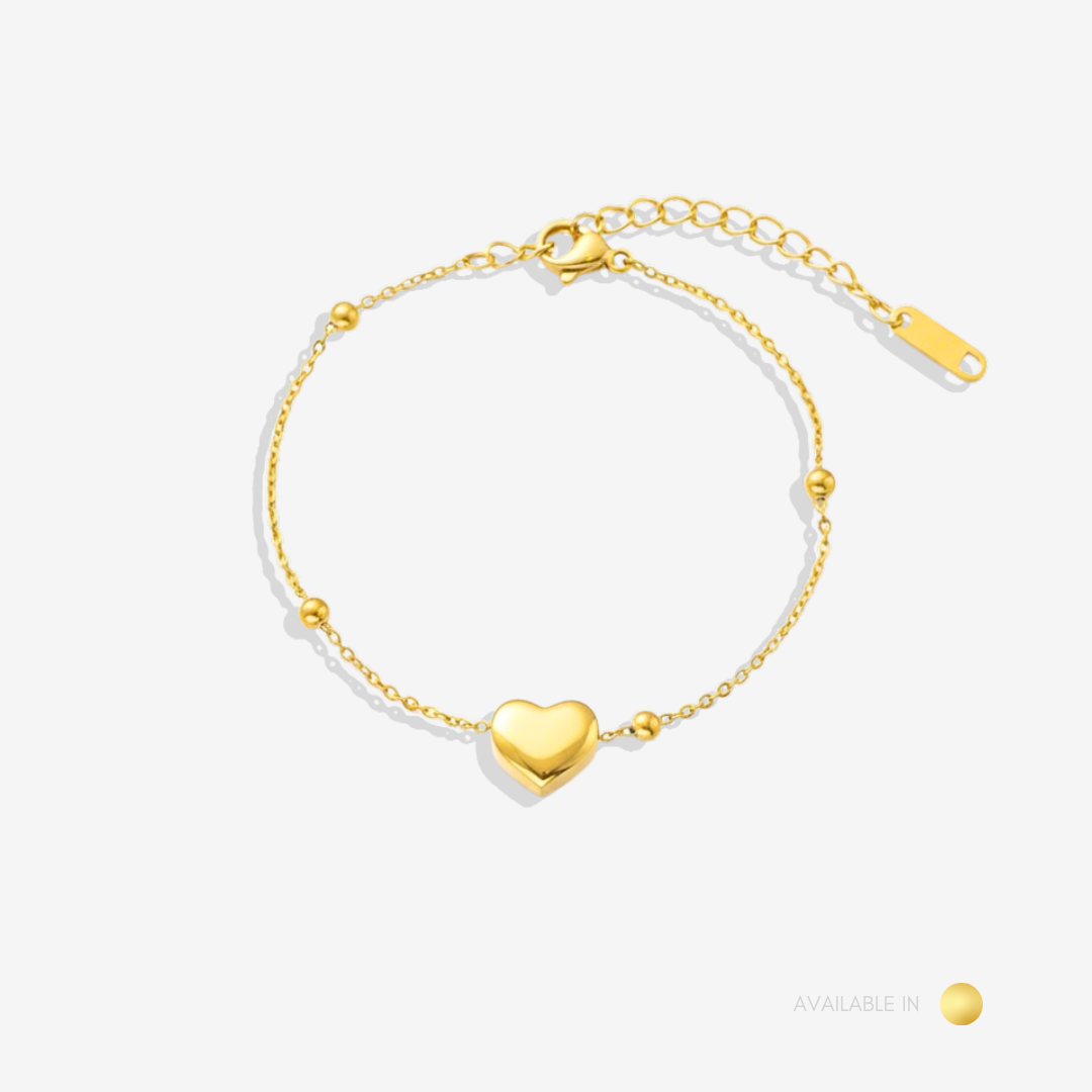 Lune Heart Gold Titanium Bracelet