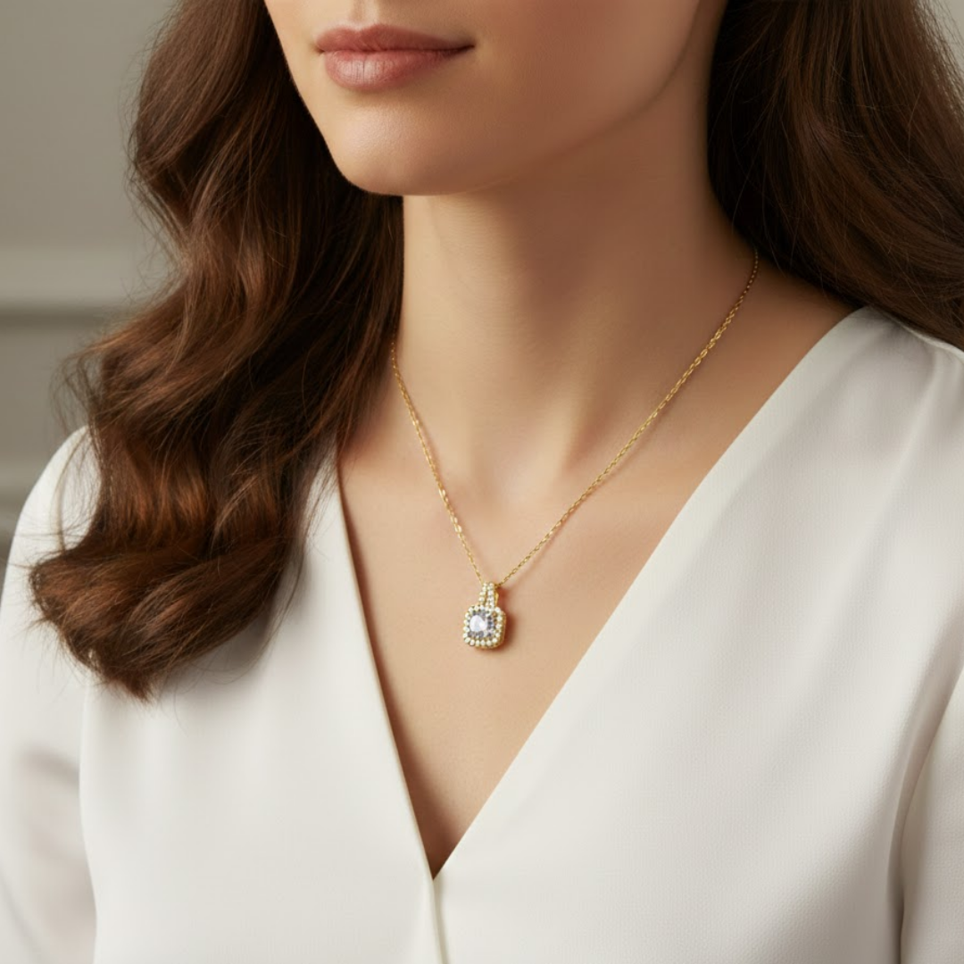 Luxe Lock Gold Titanium Necklace