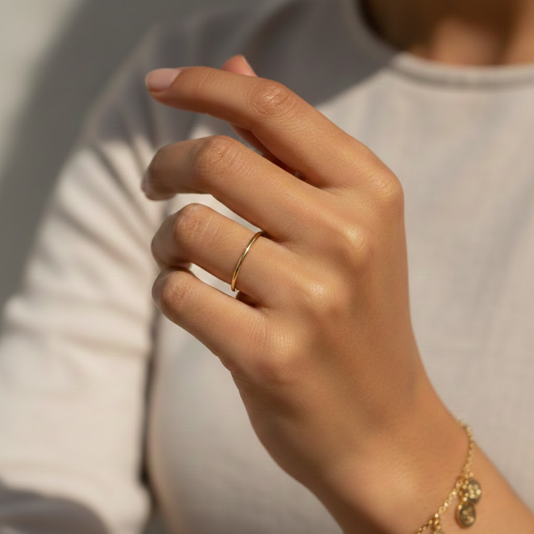 Luxe Thin Rose Gold Titanium Ring