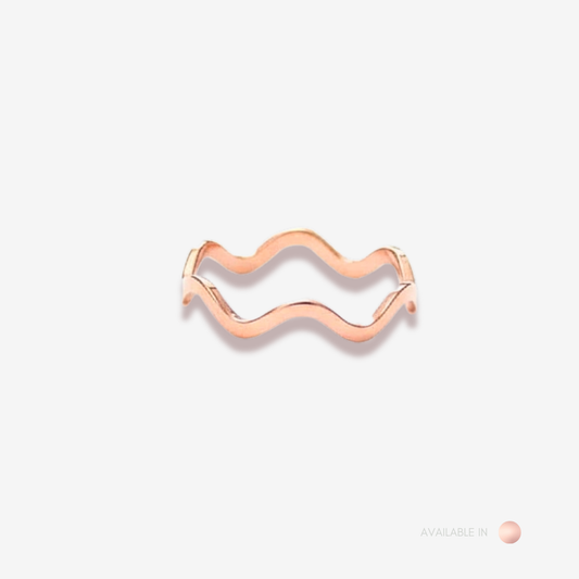 Classic Wave Rose Gold Titanium Ring
