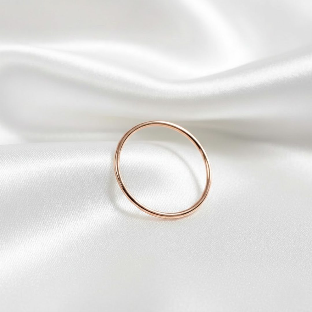 Luxe Thin Rose Gold Titanium Ring