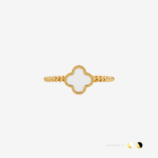 Lyodra Slim White Gold Titanium Ring