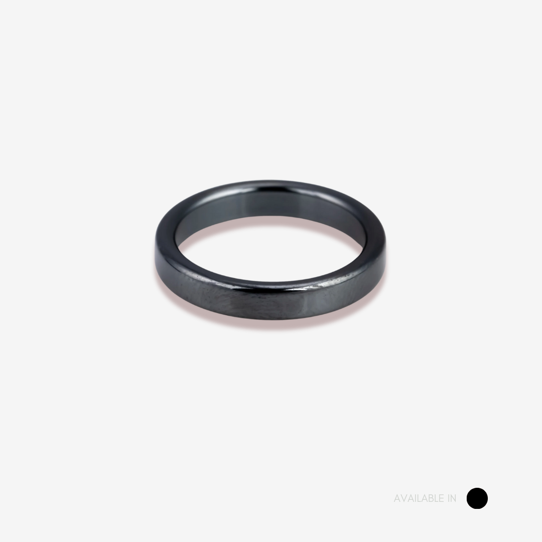 Masculine Gloss Black Titanium Ring