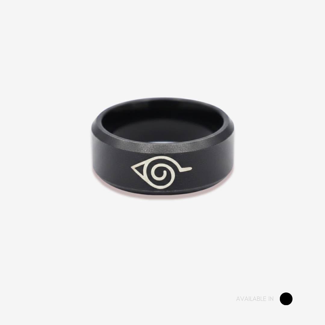 Masculine Naruto Black Titanium Ring