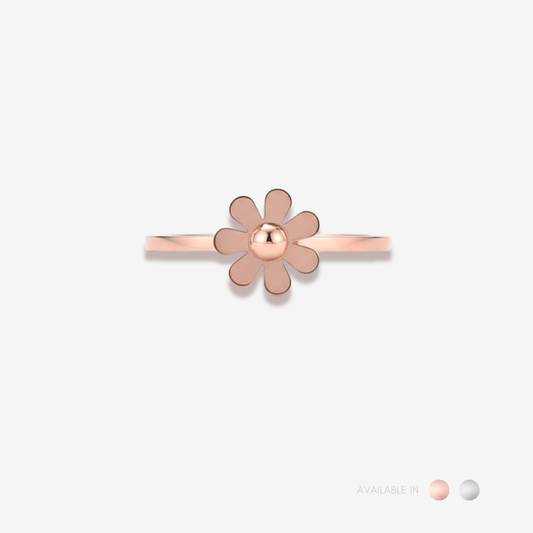 Daisy Petal Rose Gold Titanium Ring