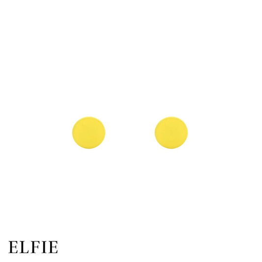 Matte Yellow Round Stud Non-Titanium Earring