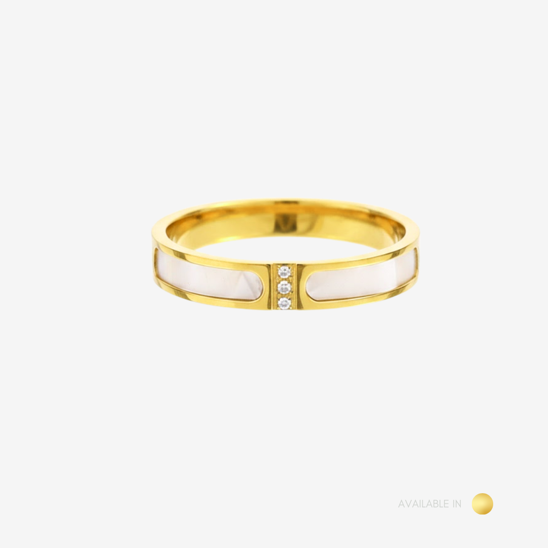 Moonlit Aura Gold Titanium ring