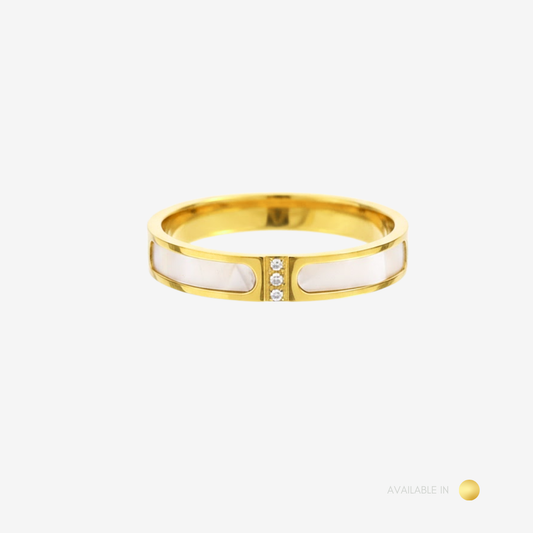 Moonlit Aura Gold Titanium ring