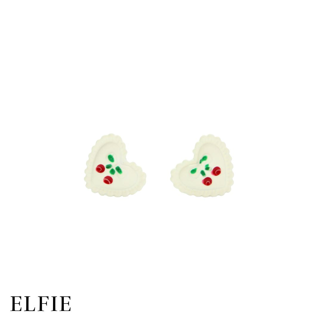 Mini Cherry White Stud Earring