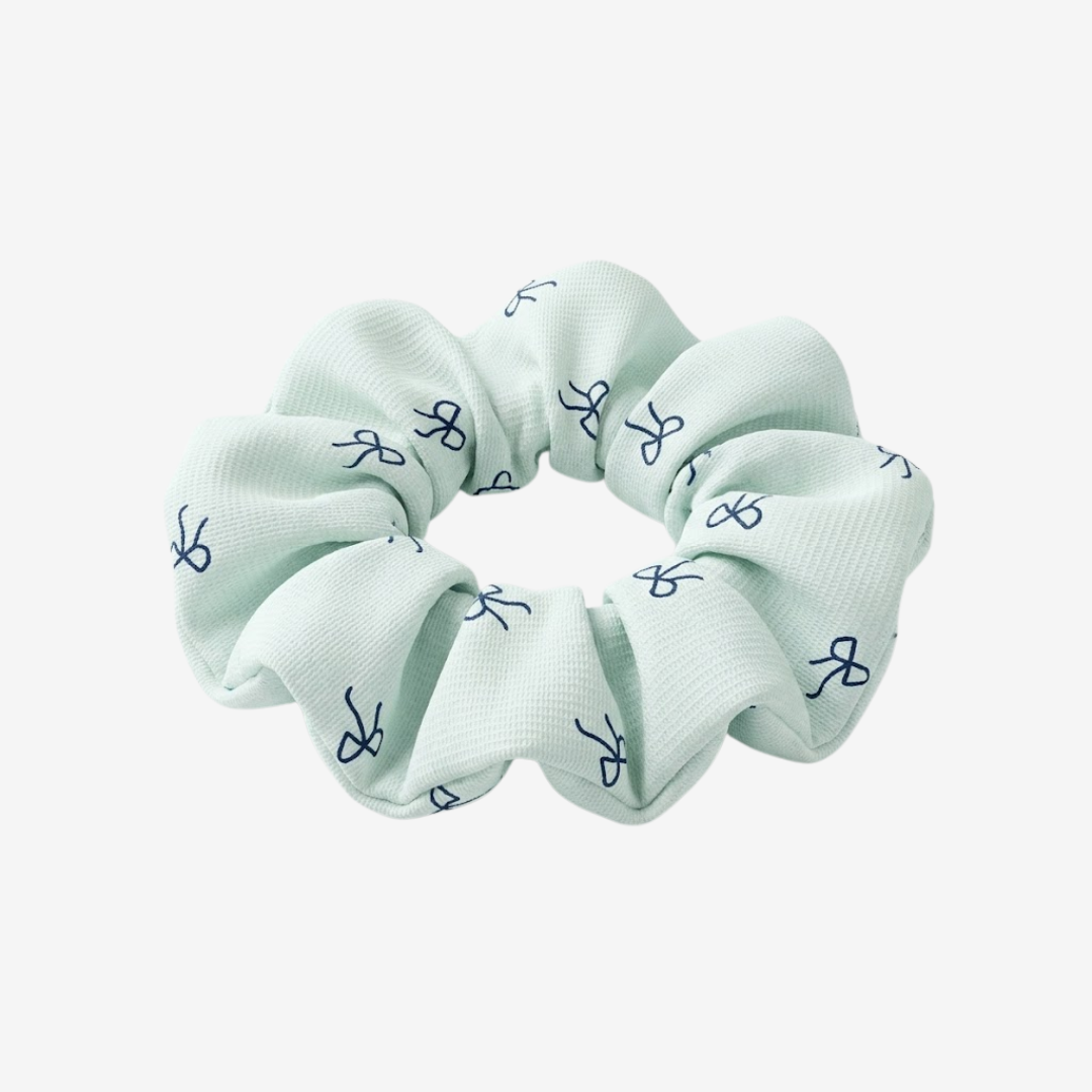 Mint Bow Scrunchie Hair Accessories