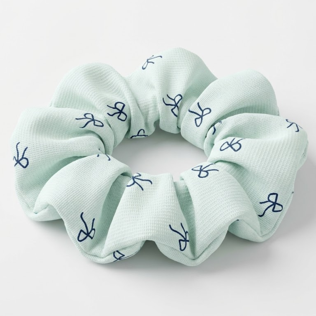 Mint Bow Scrunchie Hair Accessories