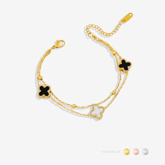 Monochrome Bloom Gold Titanium Bracelet