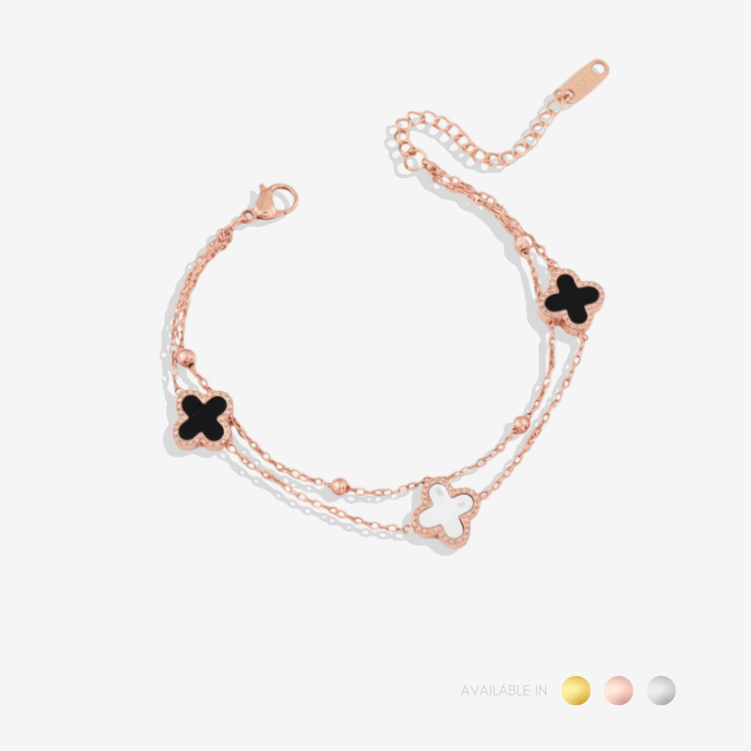 Monochrome Bloom Gold Titanium Bracelet