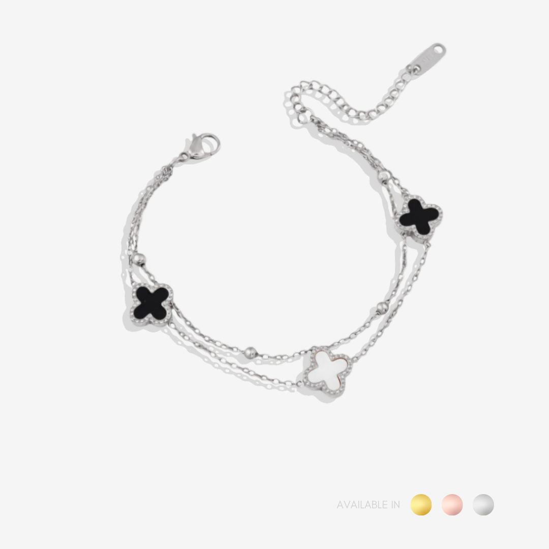 Monochrome Bloom Silver Titanium Bracelet