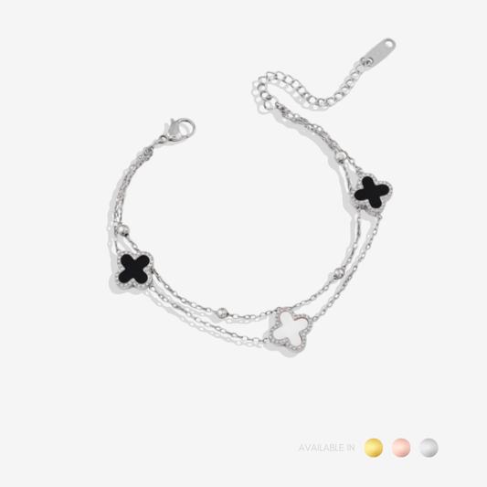 Monochrome Bloom Silver Titanium Bracelet