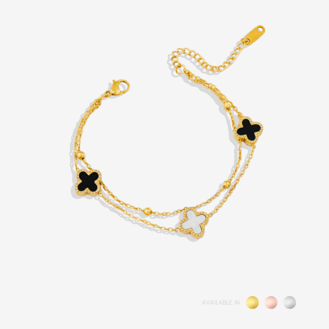 Monochrome Bloom Rose Gold Titanium Bracelet