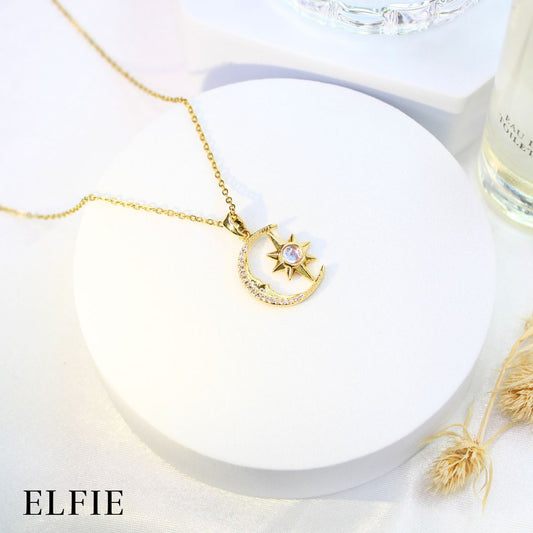 Moon Light Pendant Titanium Necklace