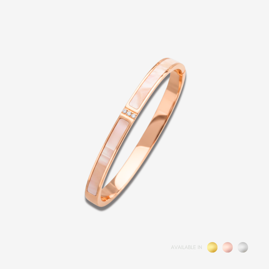 Moonlit Aura Silver Bangle