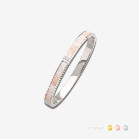 Moonlit Aura Silver Bangle