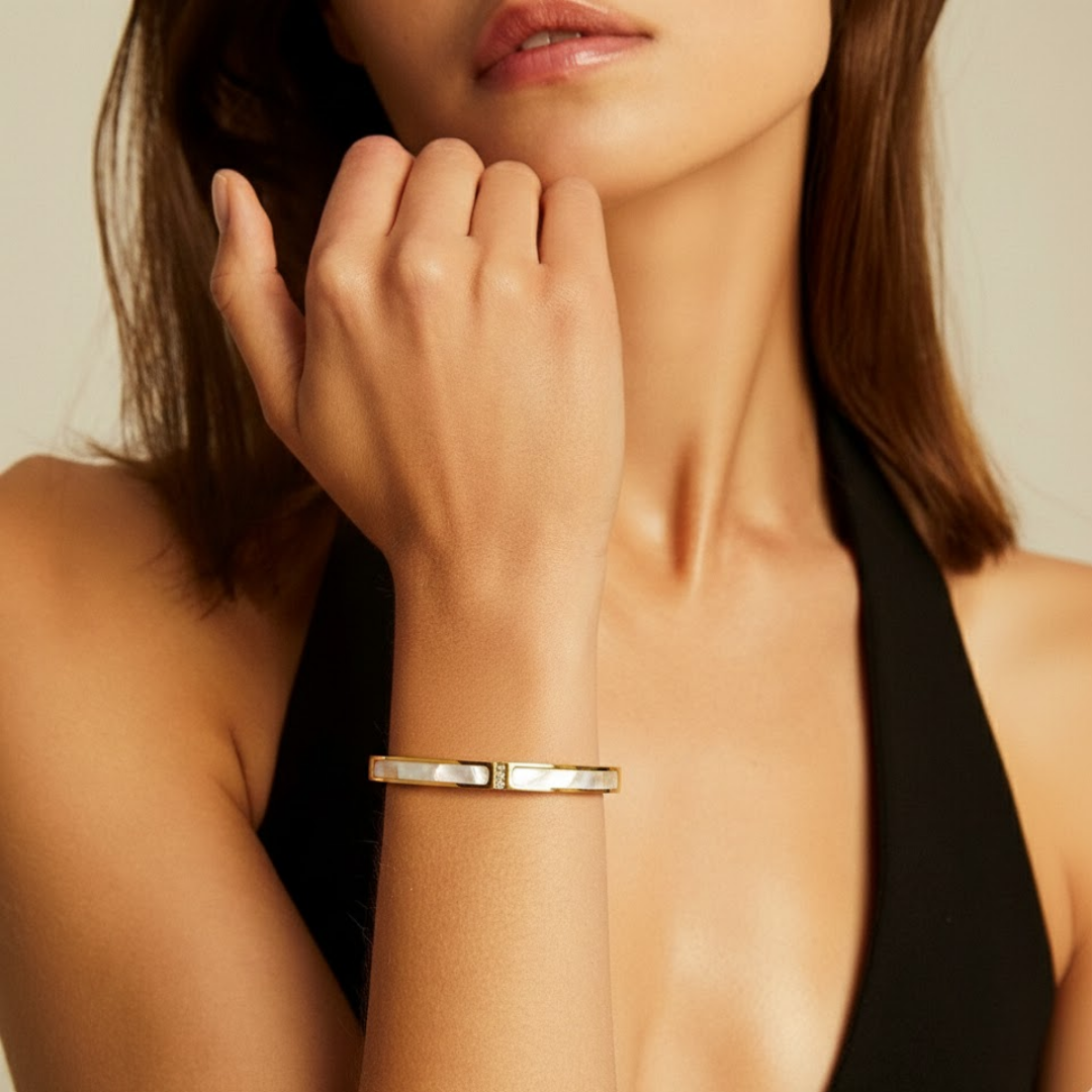 Moonlit Aura Rose Gold Bangle