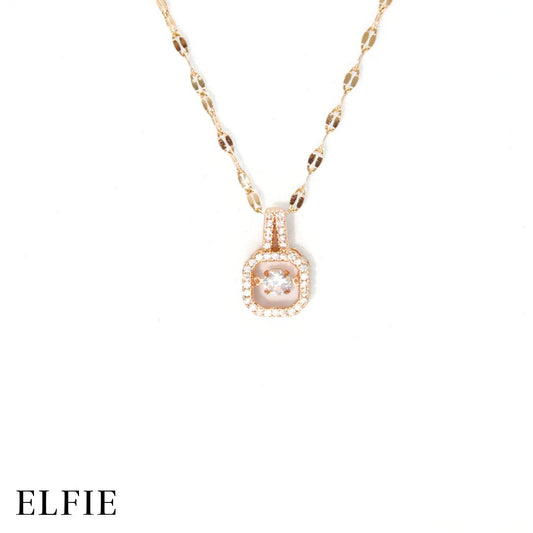 Rose Gold Pendant Titanium Necklace