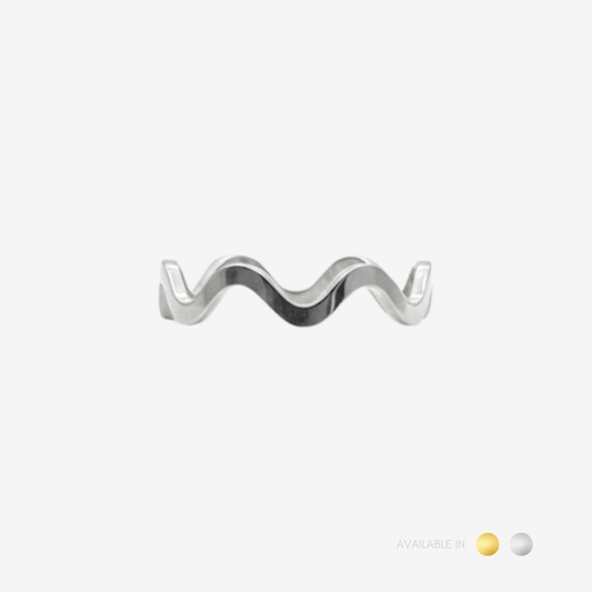 Nerina Wave Silver Titanium Ring