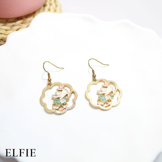 Butterfly Cat Metal Earring