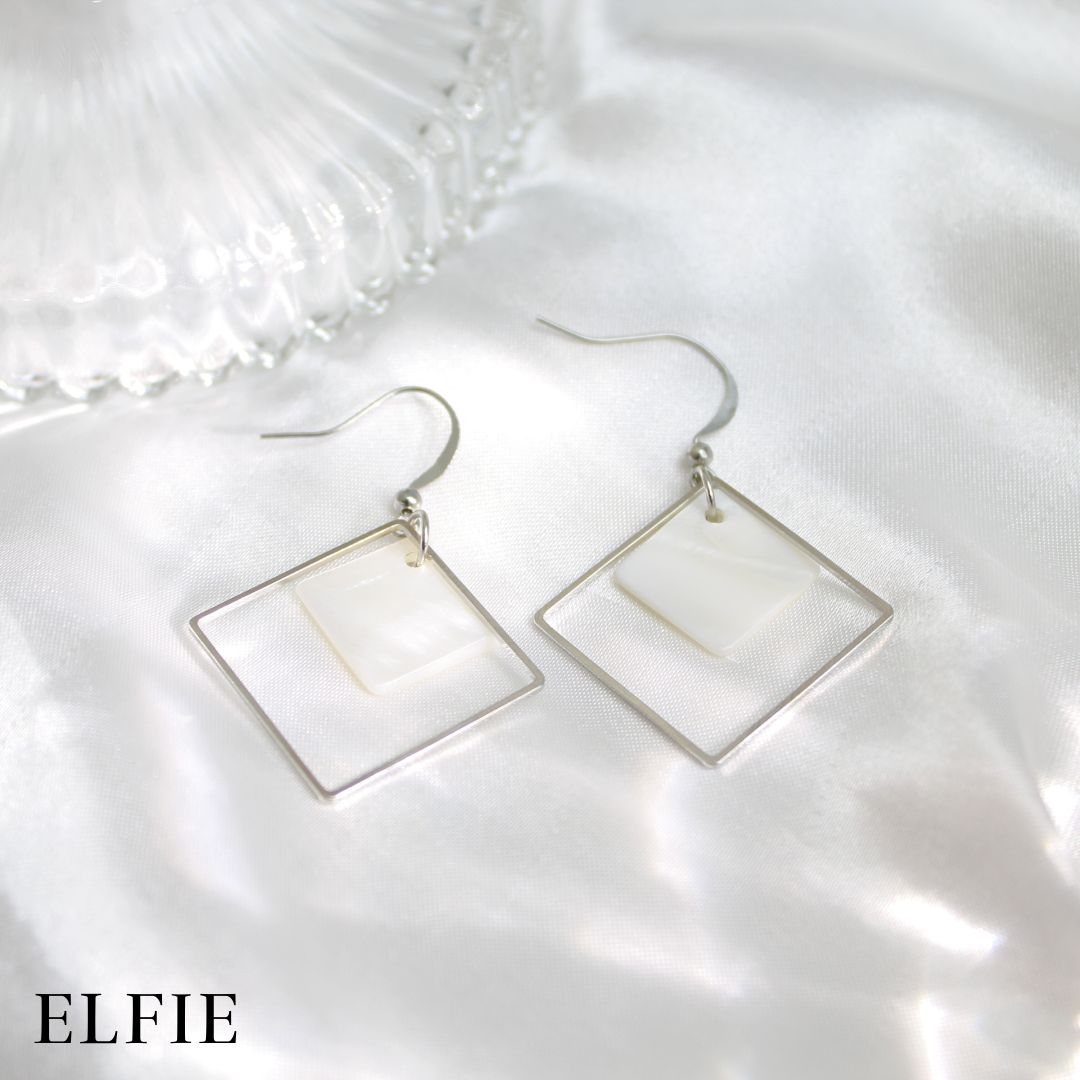 Square Marble Earring