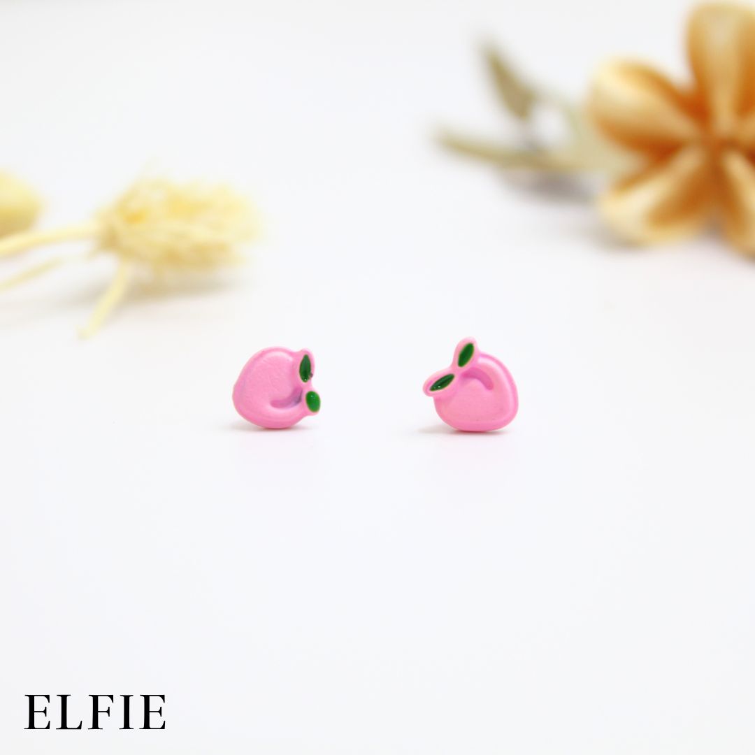 Peach Fruit Stud Earring