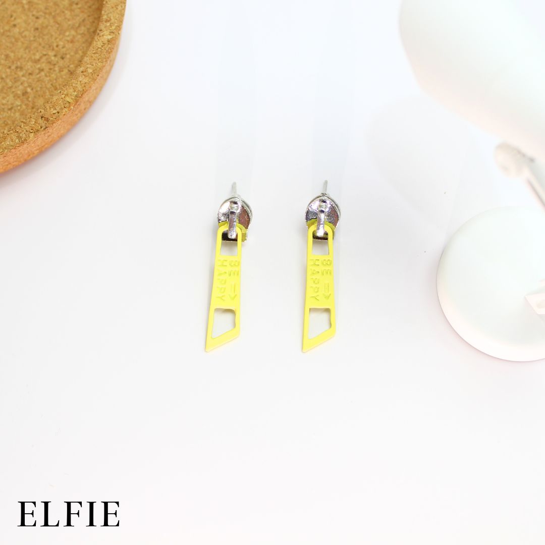 Yellow Zip Stud Earring