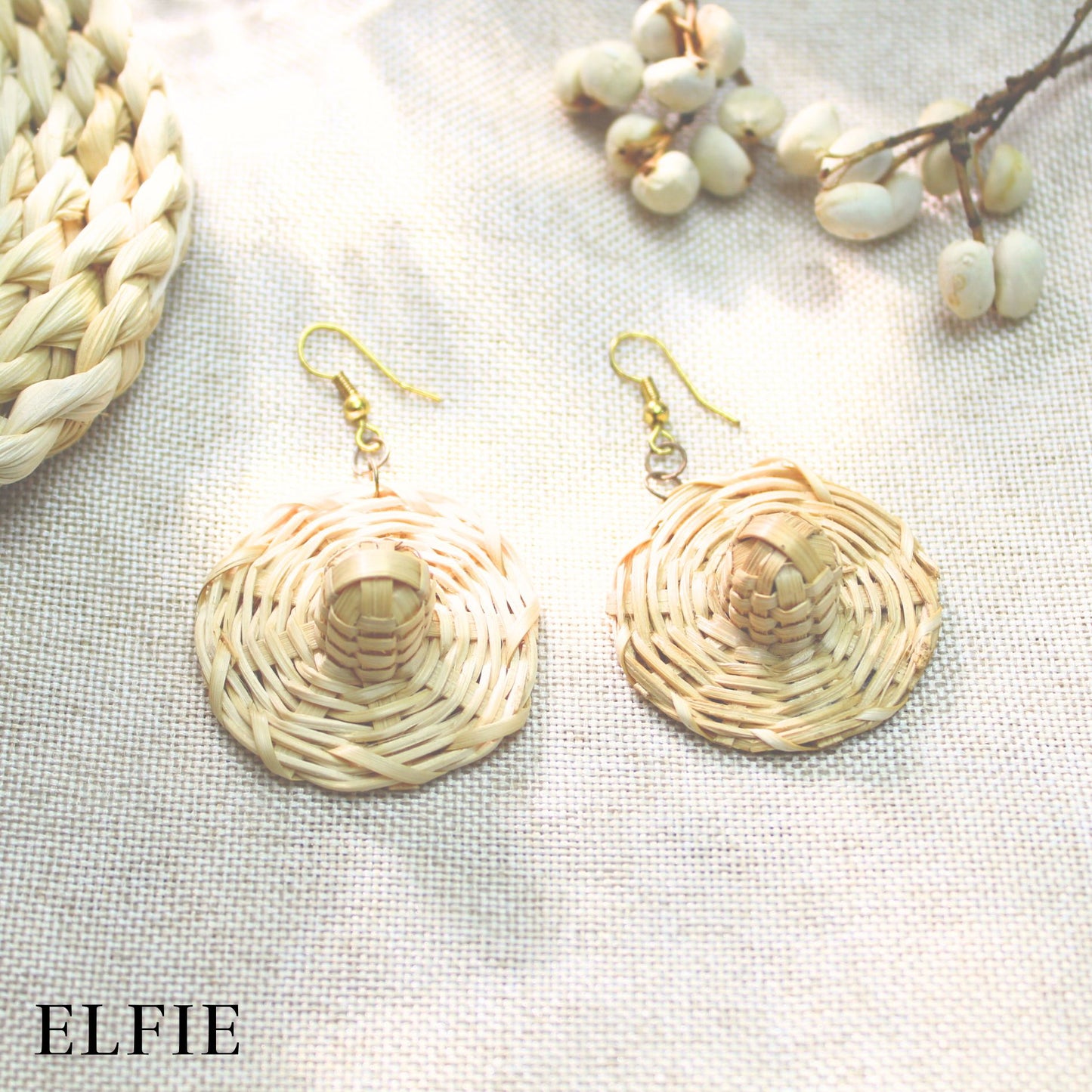 Rattan Hat Earring