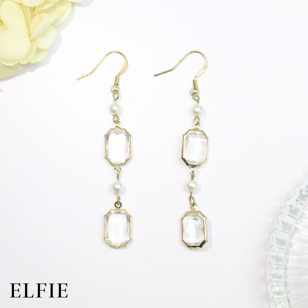 Square Crystal Drop Earring