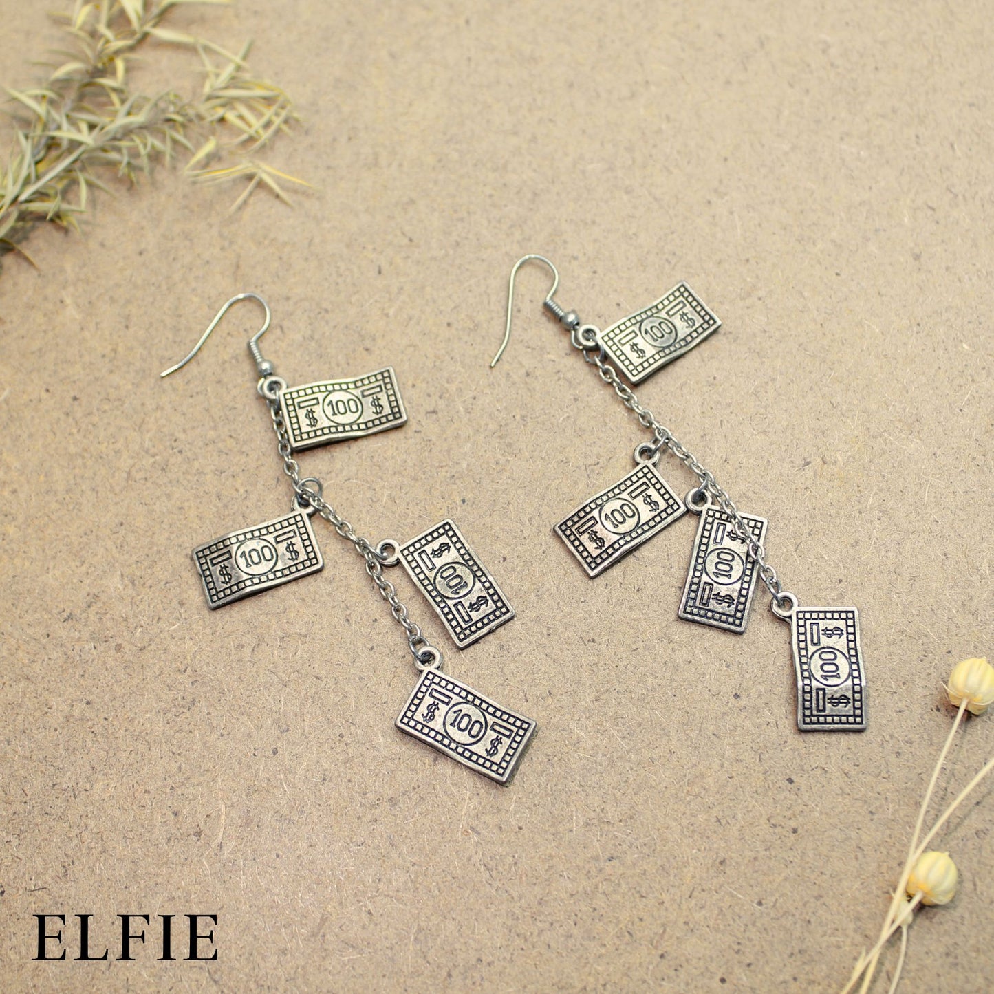 Dollars Metal Earing