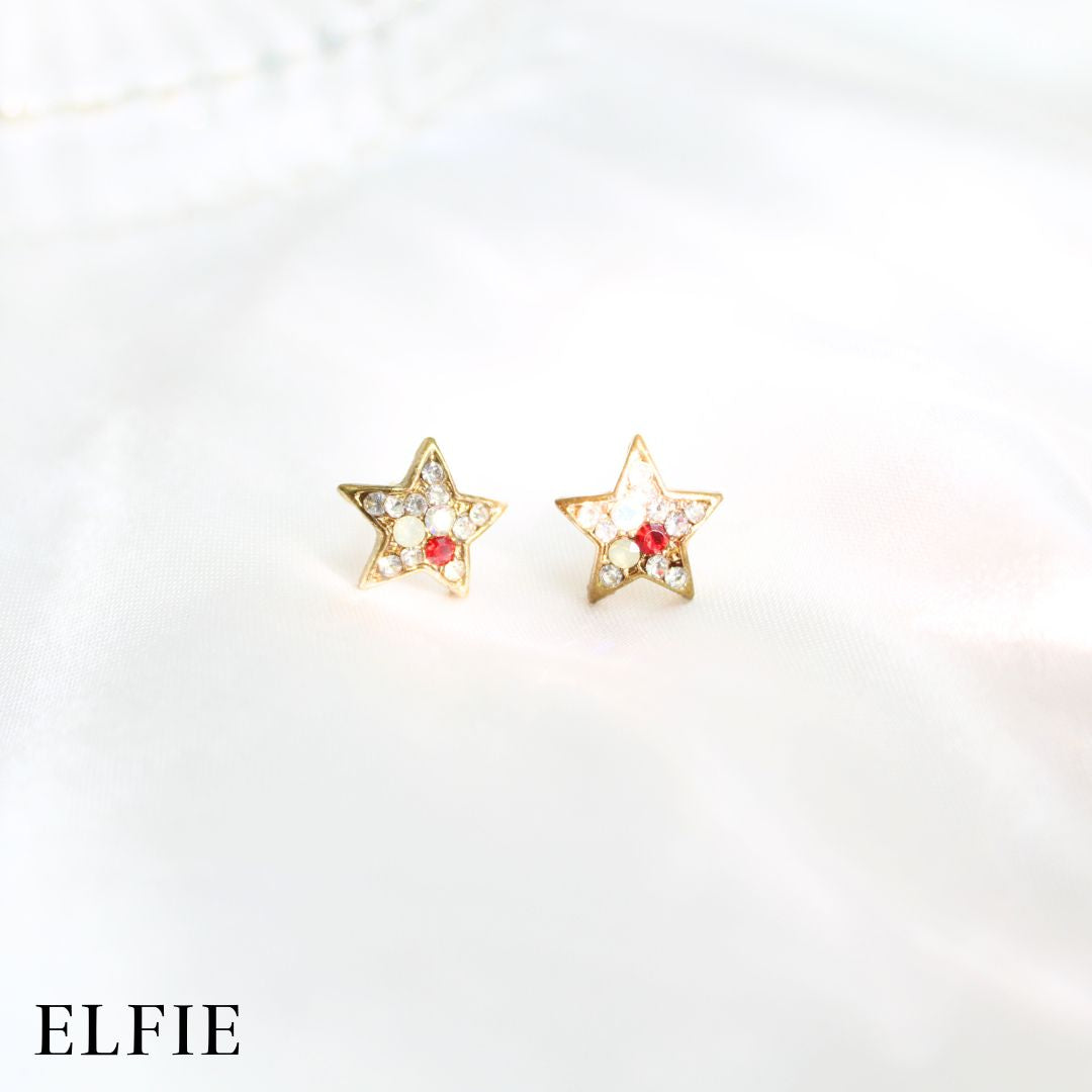 Golden Gem Star Stud Earring