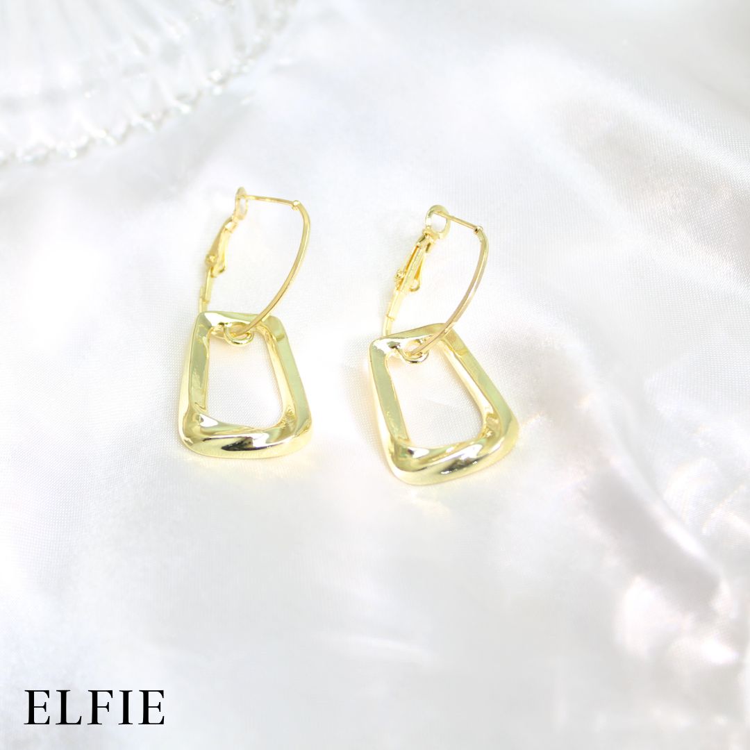 Geo Link Drop Earring