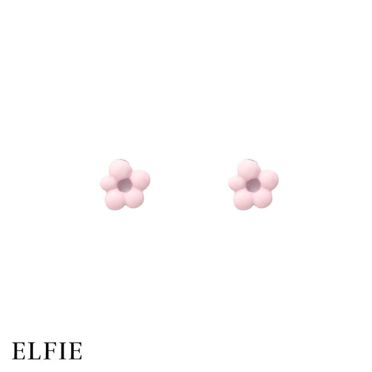 Pinky Flower Donut Stud Earring