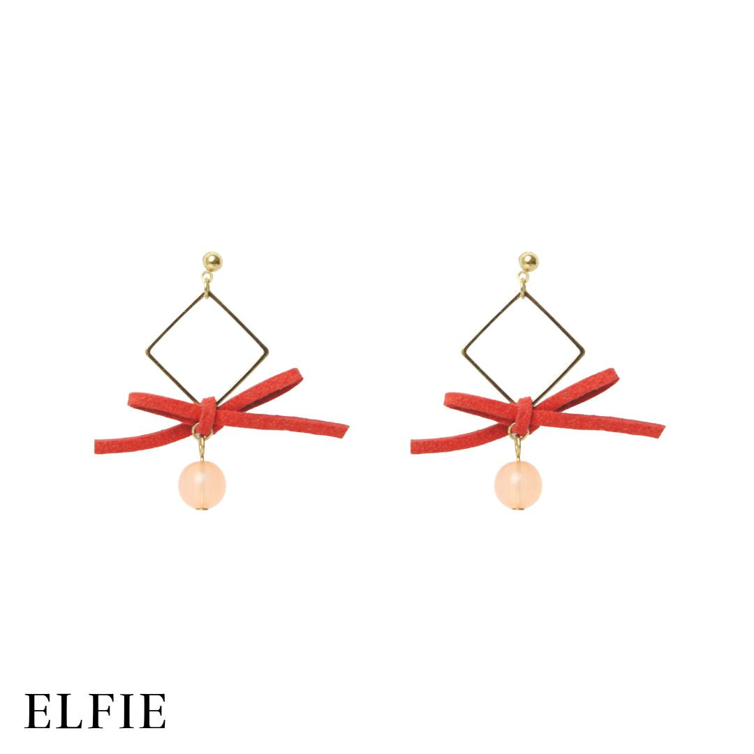 Red Bow Crystal Earring