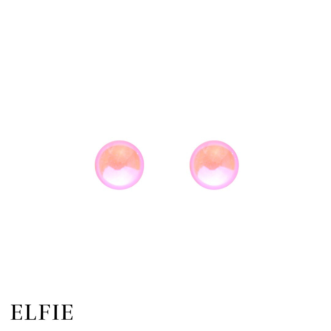 Pink Round Resin Stud Earring