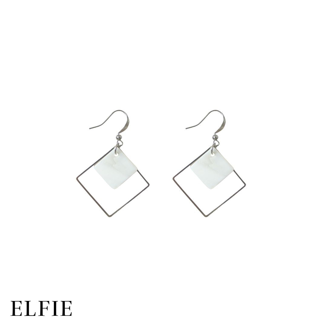 Square Marble Earring
