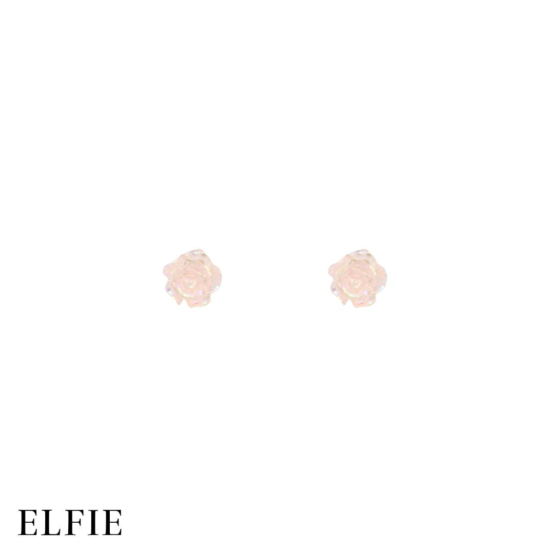 Pink Rose Flower Stud Earring